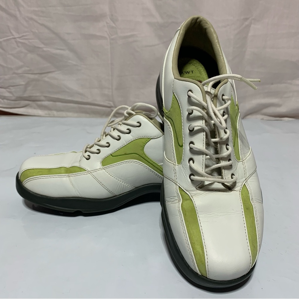 Callaway Golf Shoes Ladies ERC Collection Leather White Green Striped US7 XWT
